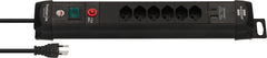 Premium-Line Steckdosenleiste 6-fach mit USB C PD 30W und USB A 18W schwarz 3m H05VV-F 3G1,5 - Produktansicht