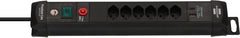 Premium-Line Steckdosenleiste 6-fach mit USB C PD 30W und USB A 18W schwarz 3m H05VV-F 3G1,5 - Produktbild