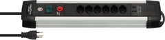Premium-Alu-Line Steckdosenleiste 6-fach mit USB C PD 30W und USB A 18W 3m H05VV-F3G1,5 - Produktansicht