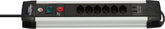 Premium-Alu-Line Steckdosenleiste 6-fach mit USB C PD 30W und USB A 18W 3m H05VV-F3G1,5 - Produktbild