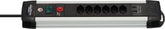 Premium-Alu-Line Steckdosenleiste 6-fach mit USB C PD 30W und USB A 18W 3m H05VV-F3G1,5 - Produktbild