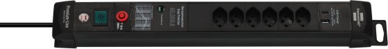 Premium-Line 60.000A Überspannungsschutz-Steckdosenleiste mit PD USB-Ladefunktion 6-fach 3m H05VV-F 3G1,5 - Produktbild