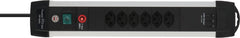 Premium-Alu-Line Steckdosenleiste 6-fach (Typ T13) mit 2x USB C PD 65W und USB A 18W, 3m H05VV-F3G1,5 - Produktansicht