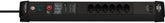Premium-Line 60.000A Überspannungsschutz-Steckdosenleiste 6-fach (Typ T13) mit 2x USB C PD 65W und 1x USB A 18W schwarz, 3m H05VV-F 3G1,5 - Produktbild