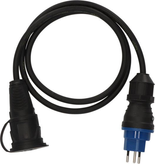 Professional Adapterkabel IP44, Typ T13 (IP55) mit FS 10A auf Typ F (IP44), 1.5m H07RN-F 3G1,5 - Produktbild