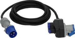Camping CEE Verlängerungskabel IP44 5m schwarz H07RN-F 3G2,5 CEE-Stecker, Winkelkupplung 230V/16A - Produktansicht