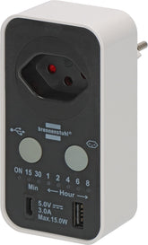 Digitaler Countdown Timer mit USB A und USB C weiss/schwarz *CH* - Produktbild
