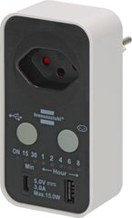Digitaler Countdown Timer mit USB A und USB C weiss/schwarz *CH* - Produktbild