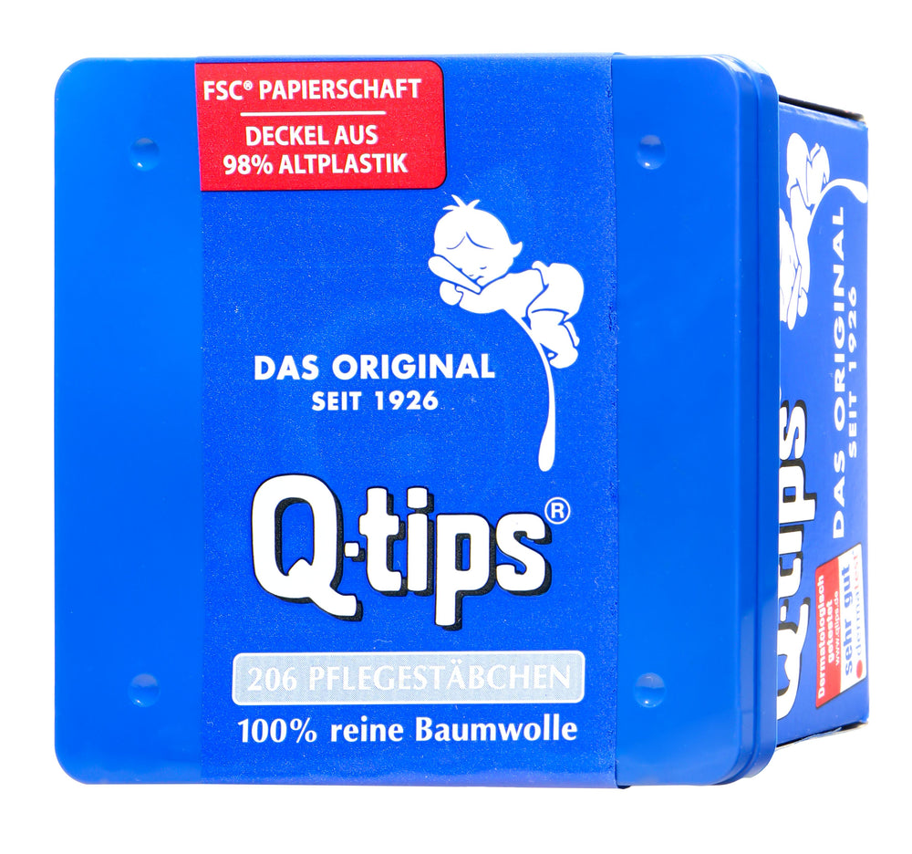 Q-Tips Wattestäbchen Box, Papierschaft, 206 er