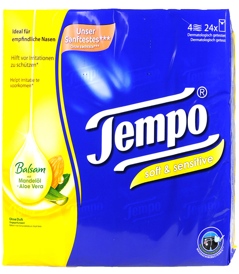 Tempo Soft & Sensitive Balsam Mandelöl und Aloe Vera, 24 x 9