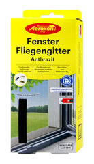 Aeroxon Fenster Fliegengitter 130 x 150 cm Anthrazit, 1 er
