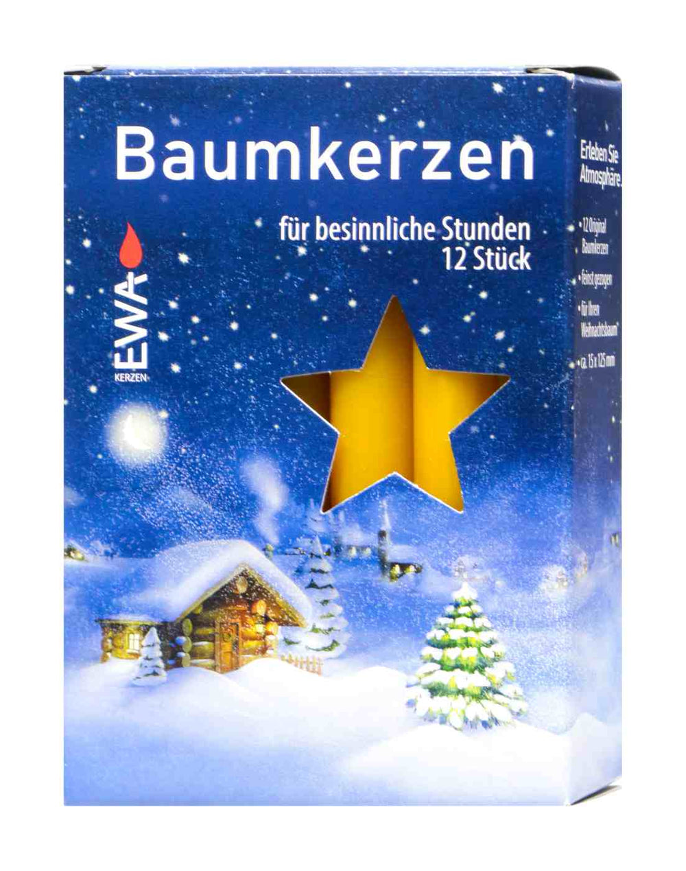Baumkerzen Natur, 12/250, 4 er