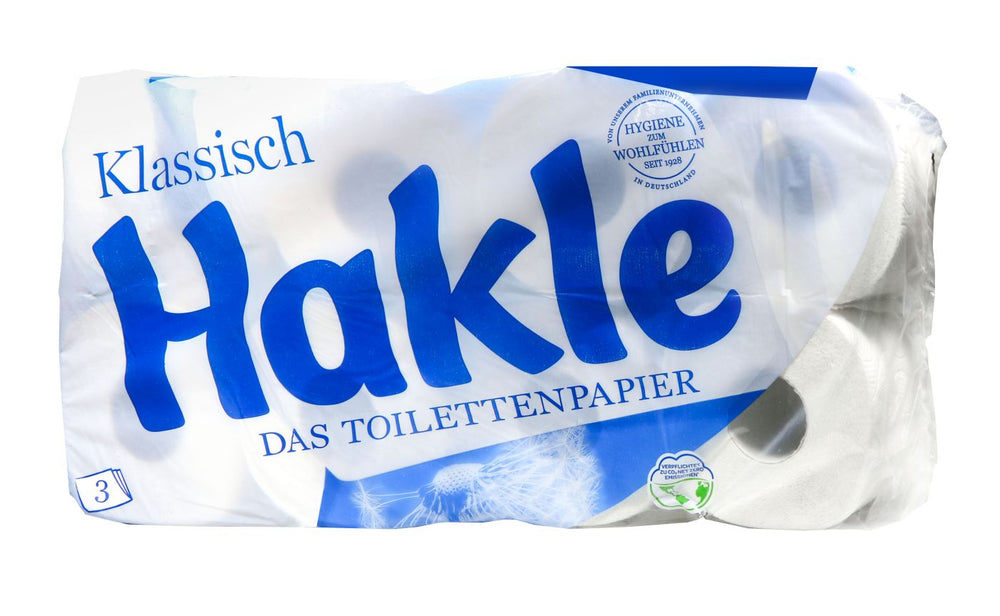 Hakle Tolilettenpapier 3-lagig klassisch weiß, 8x150 Blatt