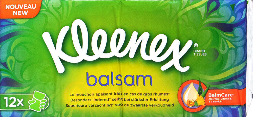 Kleenex Balsam Taschentücher Pocket, 12 x 9