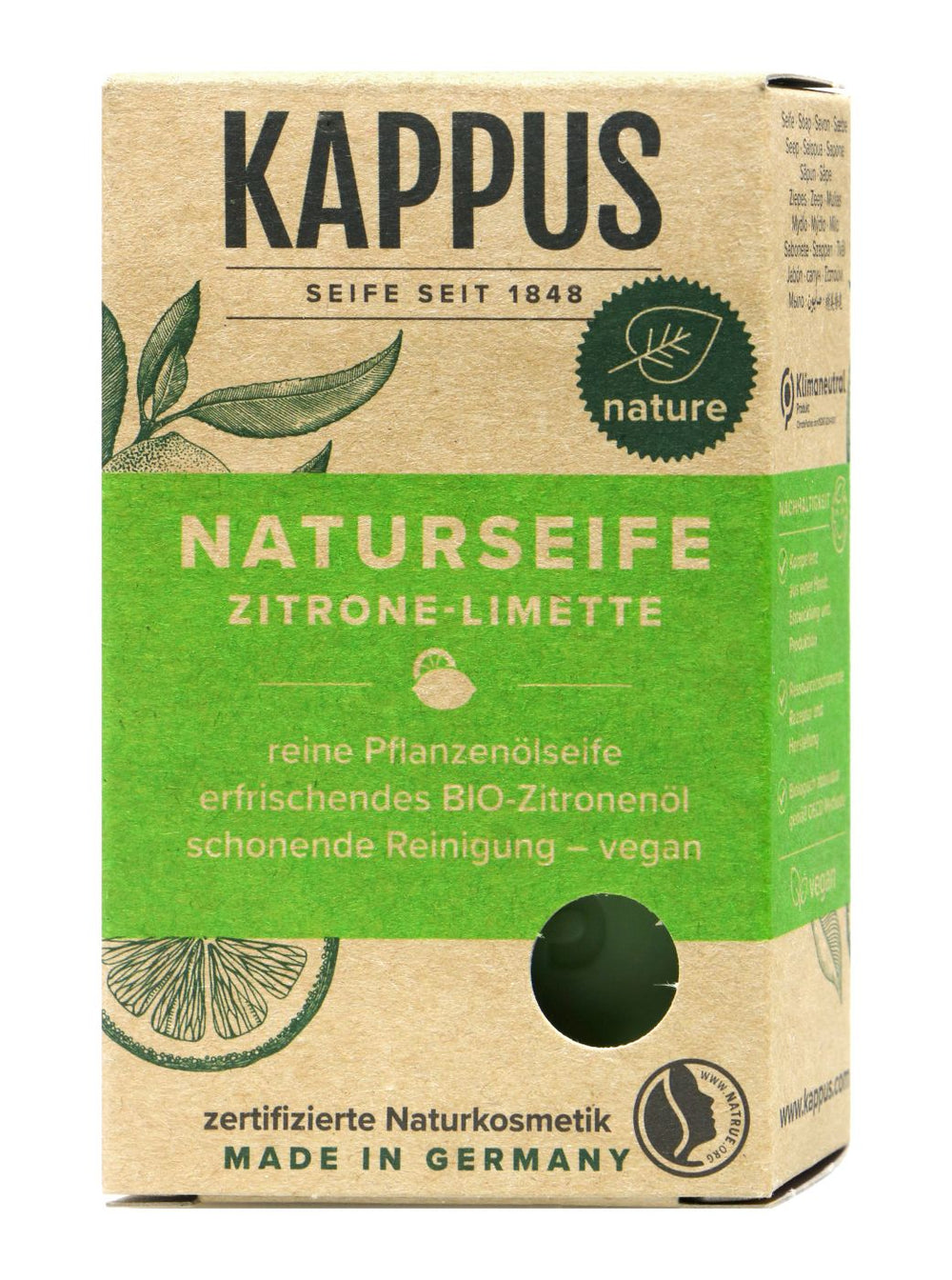 Kappus Naturseife Zitrone Limette, 100 g