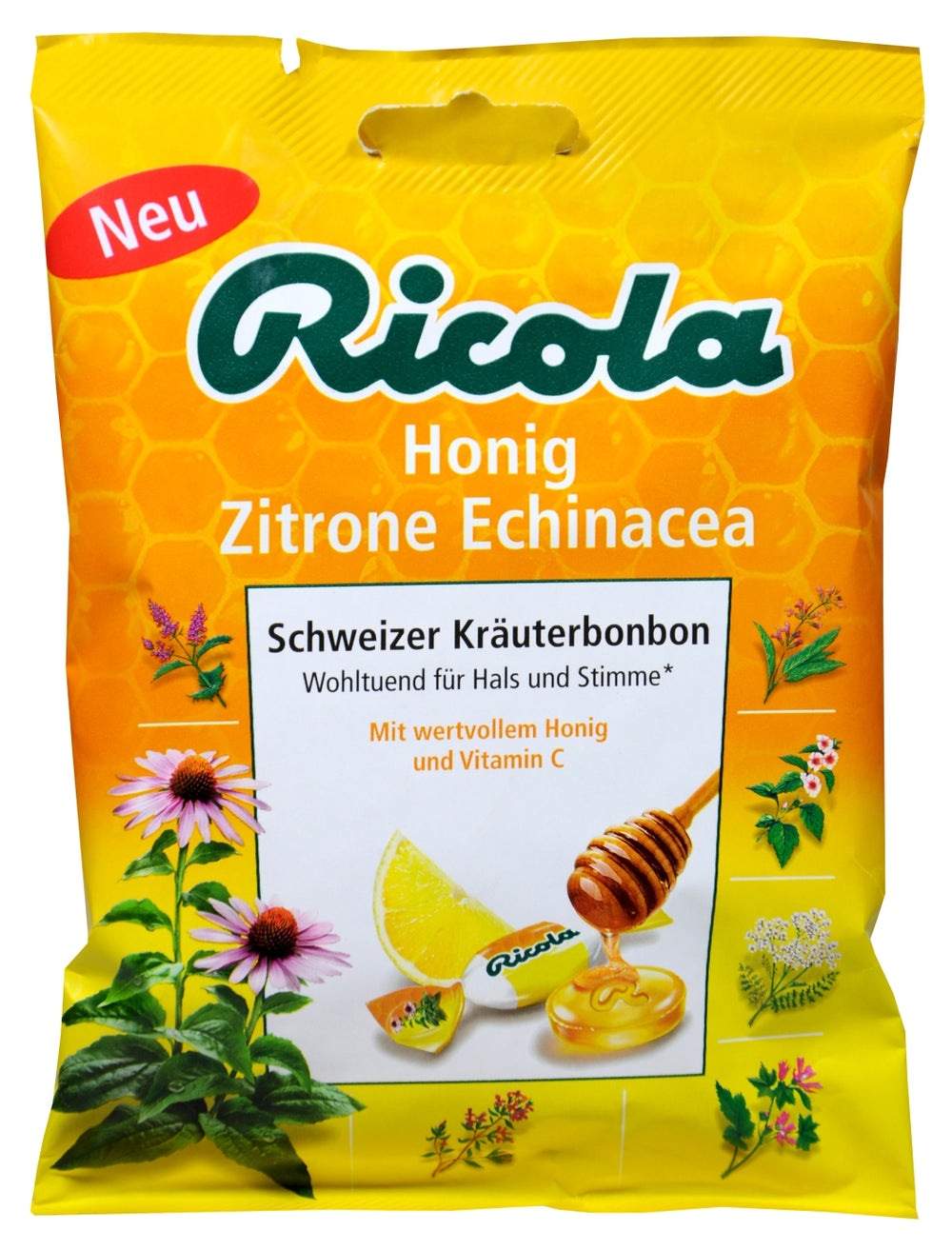 Ricola Echinacea Honig Zitrone mit Zucker, 75 g