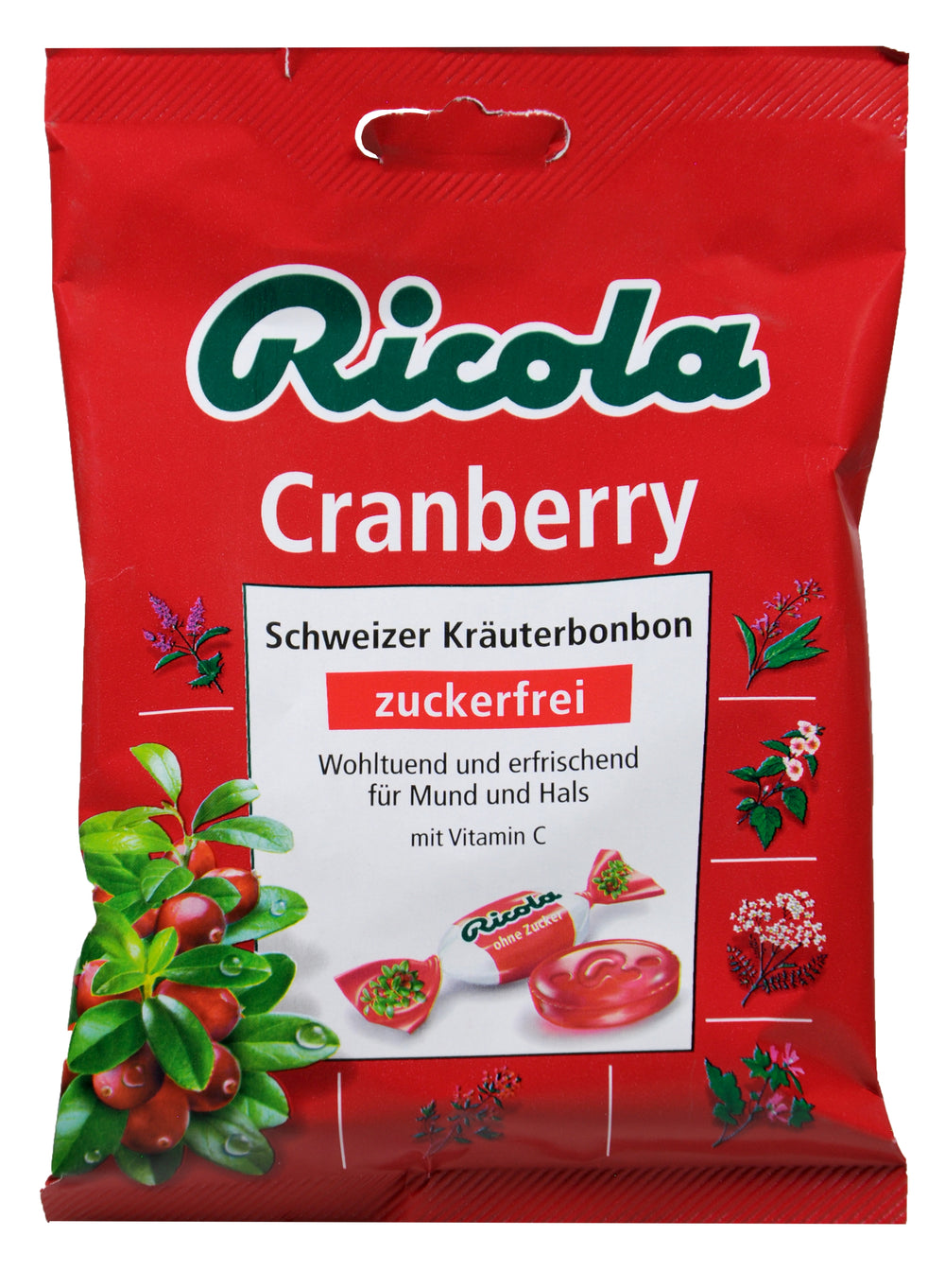 Ricola Cranberry Zuckerfrei, 75 g