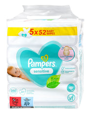 Pampers Feuchttücher Sensitive, 5x52 er