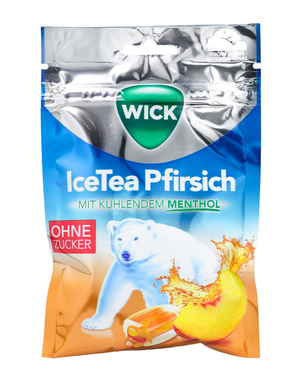 Wick Ice Tea Pfirsich mit kühlendem Menthol Beutel ohne Zucker, 72 g