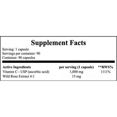 Vitamin C 1000mg with Rose Hips - 90caps.