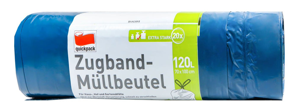 Quickpack Müllsäcke Blau Rolle 120 Liter, 20 er