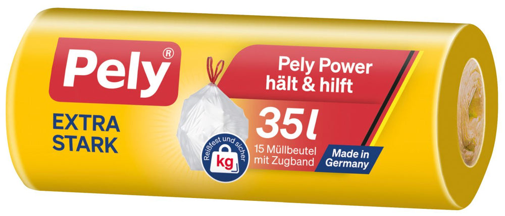 Pely extra stark Zugband Müllbeutel 35 l, 15 er