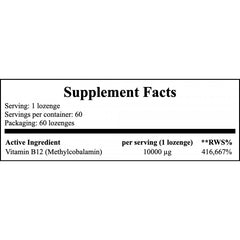 Methyl B-12 10000mcg - 60 lozenges