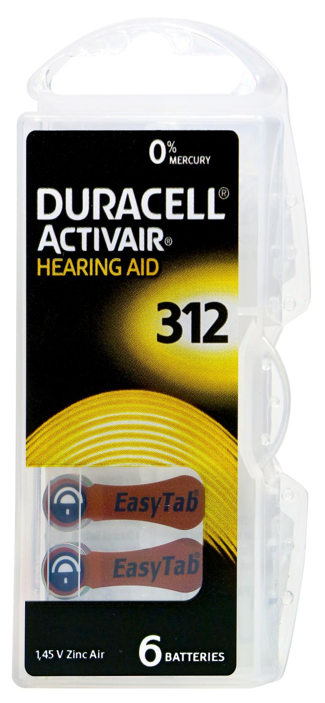 Duracell Hörgerätbatterie Braun DA 312, 1,4 V