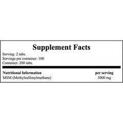 MSM 1500mg - 200tabs.