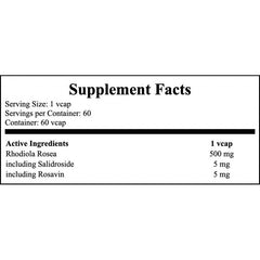 Rhodiola Rosea - 60 V Kapseln. (Rhodiola Rosea - 60vcaps.)