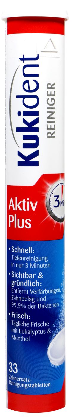 Kukident Gebissreiniger Aktiv Plus Tabletten, 33 er