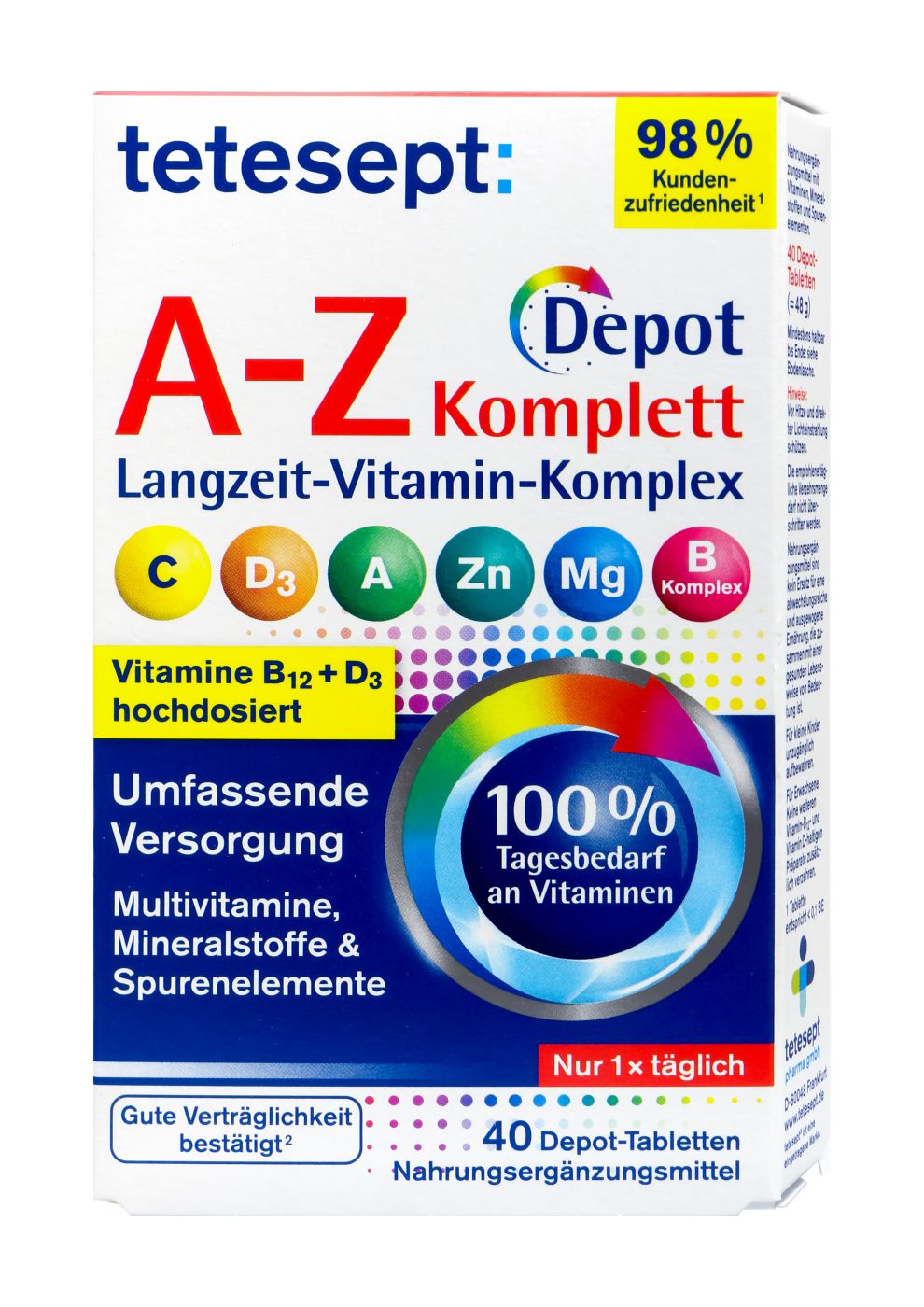 Tetesept Vitamin A-Z Depot Filmtabletten, 40 er