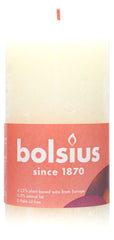 Bolsius Stumpenkerze Rustik Soft Pearl, 130 x 68 mm