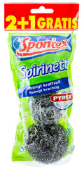 Spontex Spirinett Edelstahlspiralen Schwamm, 2+1 er