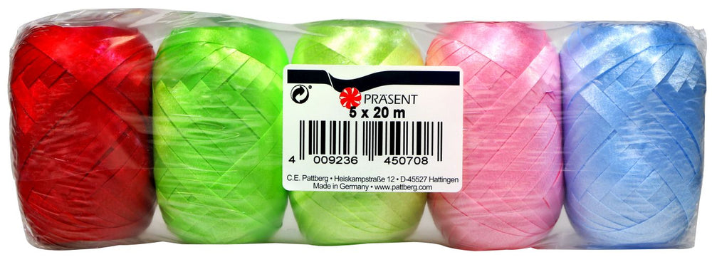 Geschenkband Farbig Sortiert 20 cm, 5 er