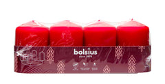 Bols.Stumpenkerze Bordeaux 4 er, 60 x 40 mm