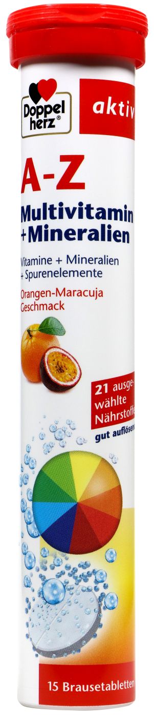 Doppelherz A-Z Multivitamin + Mineralien Brausetabletten, 15 er