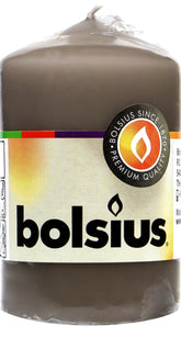 Bolsius Stumpenkerze warmes grau, 80 x 48 mm