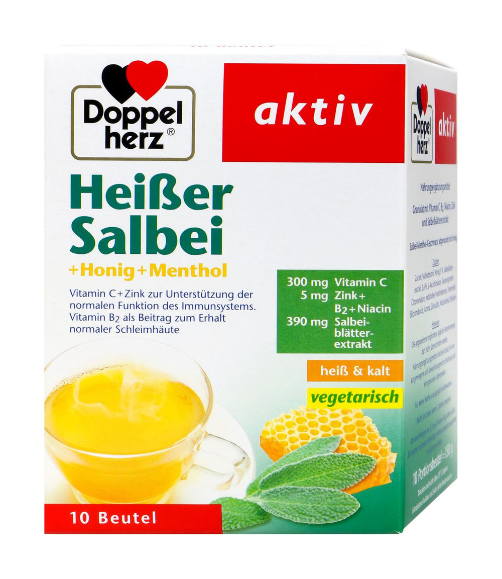Doppelherz Heißer Salbei + Honig + Menthol, 10 er