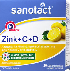 Sanotact Zink + C + D Lutschtabletten, 20 er