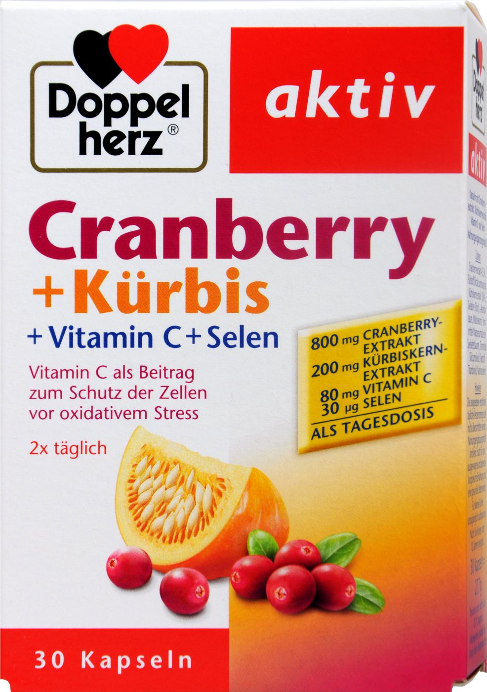 Doppelherz Cranberry + Kürbis Kerne, 30 er