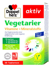 Doppelherz Vegetarier Vitamin und Mineralstoffe, 30 er