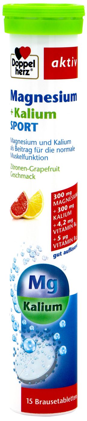 Doppelherz Magnesium + Kalium Sport Brausetabletten, 15 er