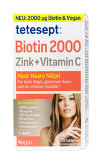 Tetesept Biotin 2000 + Zink + Vitamin C, 30 er