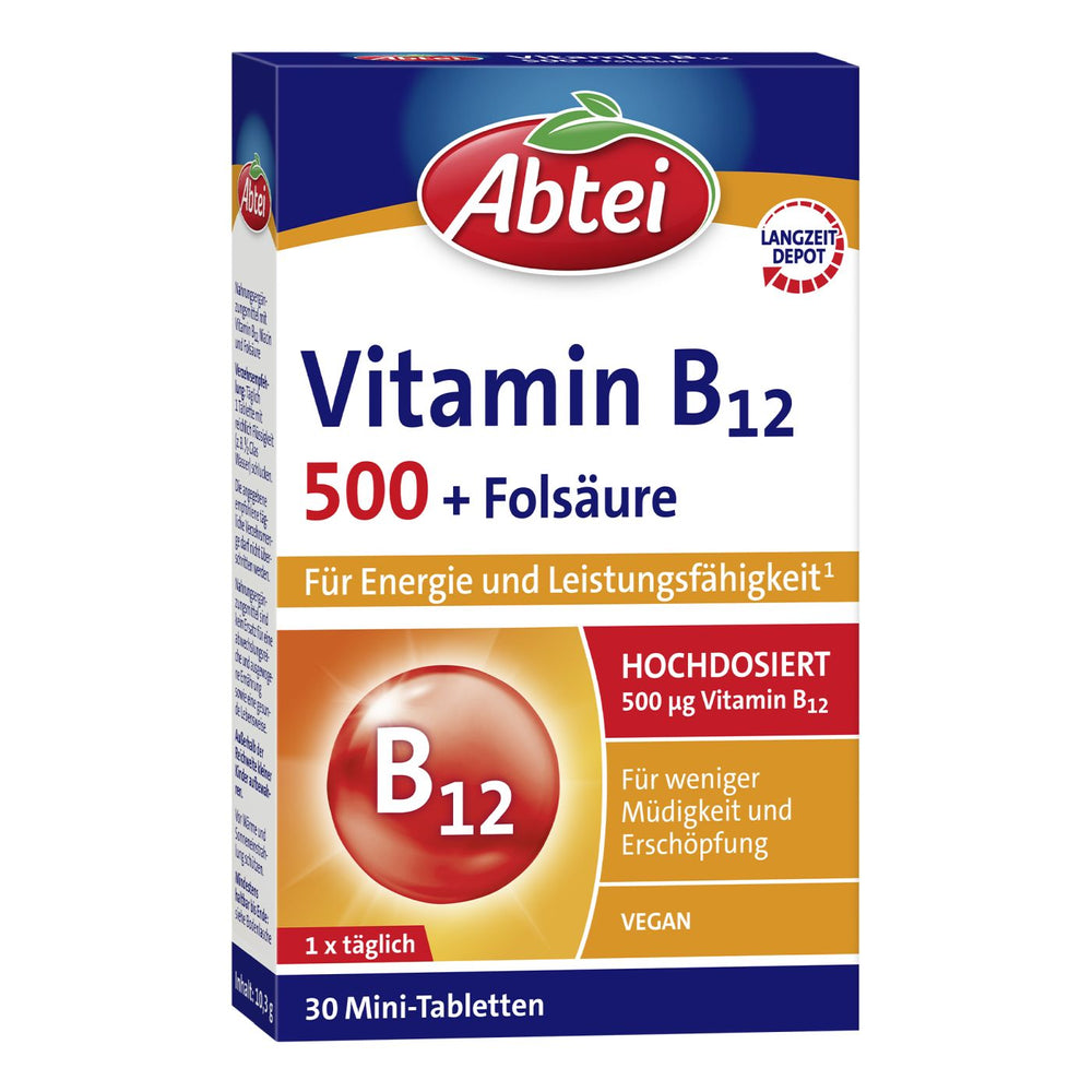 Abtei Vitamin B12 Plus Folsäure, 30 er