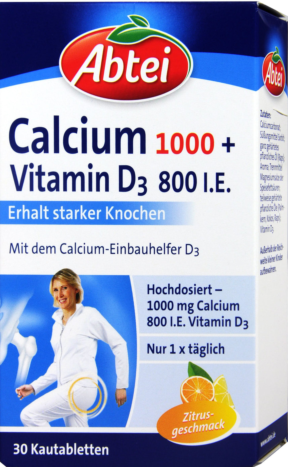 Abtei Calcium 1000 + D3 Osteo Vital, 30 er