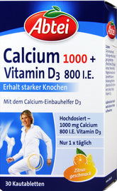 Abtei Calcium 1000 + D3 Osteo Vital, 30 er