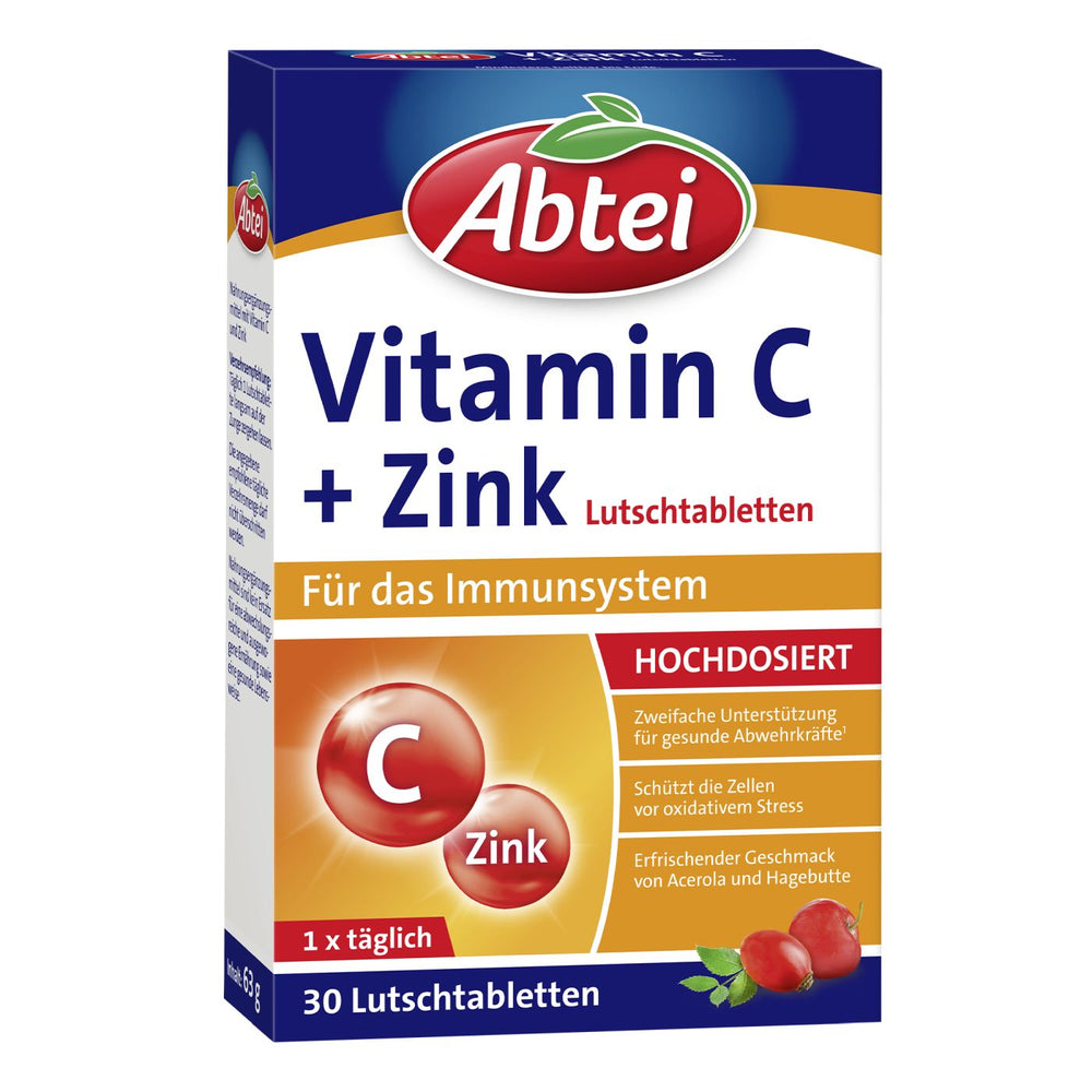Abtei Vitamin C + Zink Lutschtabletten, 30 er