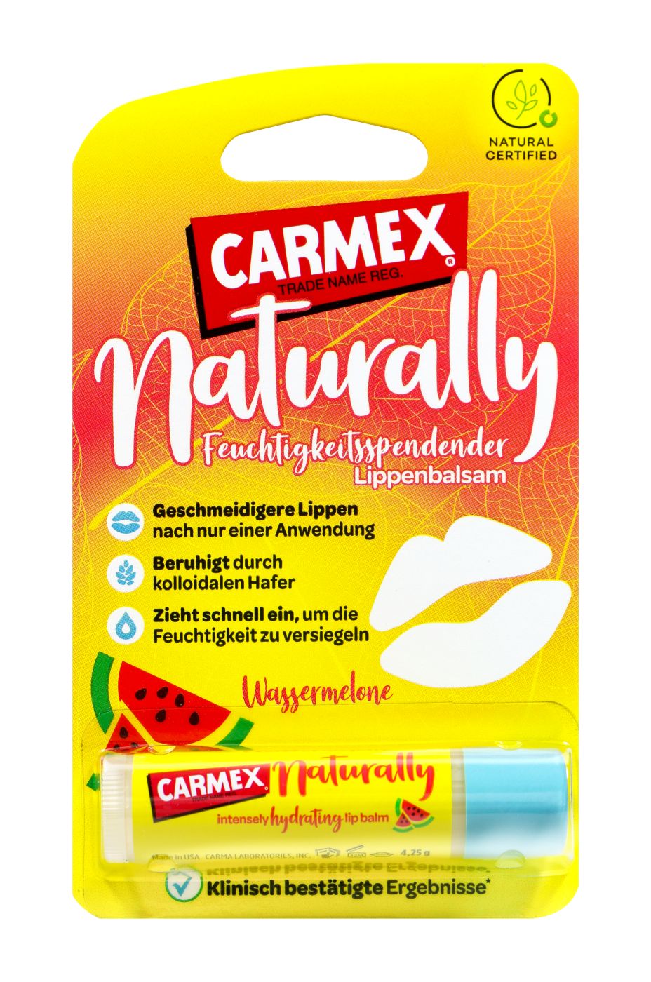 Carmex Naturally Stick Watermelon Lippenbalsam, 4,25 g
