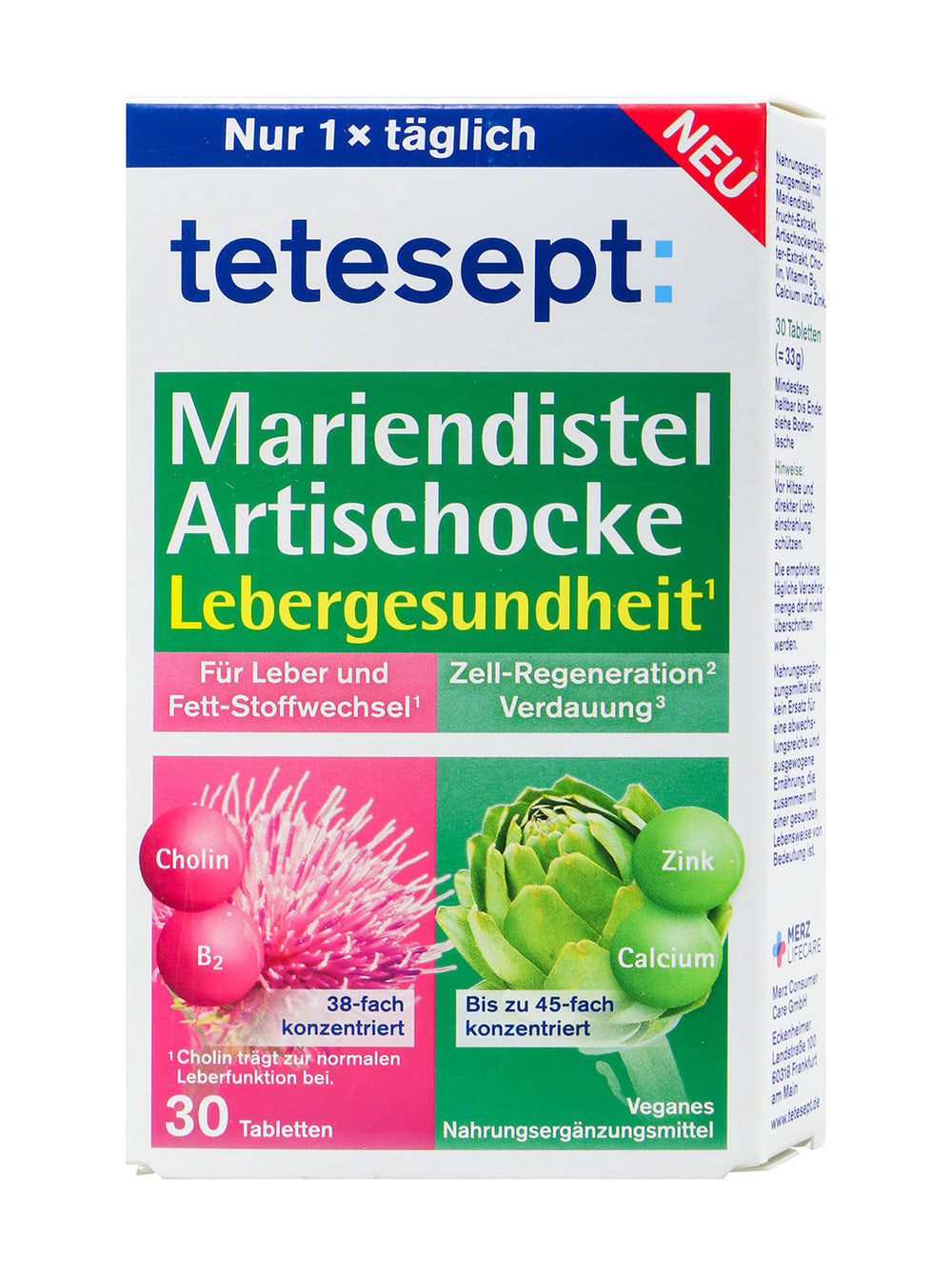 Tetesept Mariendistel Artischocke Kapseln, 30 er